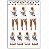 Black Girl Stickers - Paris Black & White