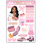 Black Girl Stickers - Pink Paris & Puppie Full Sheet