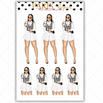 Black Girl Stickers - Paris Black & White