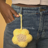 Crochet Flower Keychain | Crochet Bag Charm