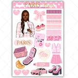 Black Girl Stickers - Pink Paris Classy Full Sheet 2