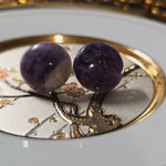 Natural Stone Studs - Amethyst