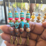 Beaded Earrings -Turquoise & Agate