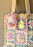 Crochet Tote Bag, Crochet Shoulder Bag - Pastel