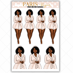 Black Girl Stickers - Paris & Blush