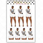 Black Girl Stickers - Paris Black & White