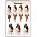 Black Girl Stickers - Paris & Blush