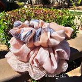 Linen Hair Scrunchies - Blush