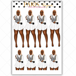 Black Girl Stickers - Paris Black & White