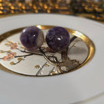 Natural Stone Studs - Amethyst