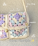 Crochet Tote Bag, Crochet Shoulder Bag - Cotton Candy