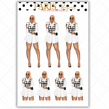 Black Girl Stickers - Paris Black & White