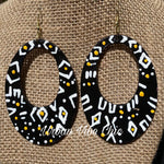 Oval Tribal Culture Earrings - Black