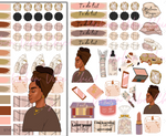 Headwrap Crystals Sheets - Black Girl Planner Stickers