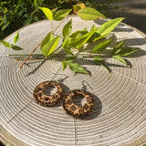 Dangle Tribal Wood Burned Earrings