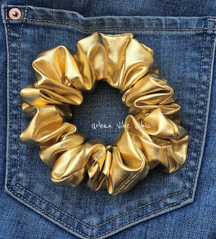Unique Hair Scrunchies - Gold