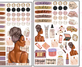 Crystals Headwrap Sheets - Black Girl Planner Stickers