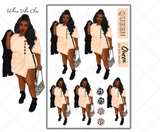 Black Girl Planner Stickers - Thick Dolls