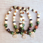 Green Natural Bing Stretch Bracelets