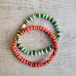 Chic Turquoise n clay Stretch Bracelet