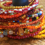 Seed Beads Stretch Bracelets - Sun & Fire