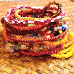 Seed Beads Stretch Bracelets - Sun & Fire