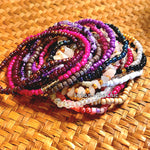 Seed Beads Stretch Bracelets - Purple Haze