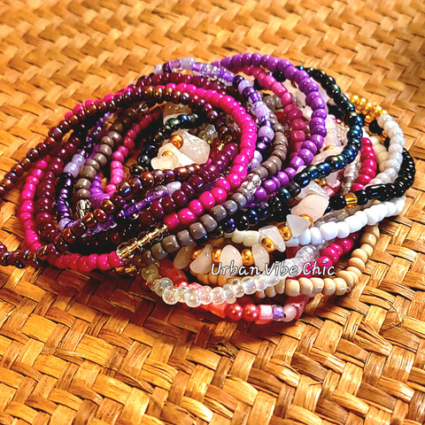 Seed Beads Stretch Bracelets - Purple Haze