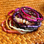 Seed Beads Stretch Bracelets - Purple Haze