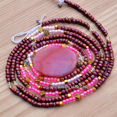 Waist Beads - Pink Agate Dream