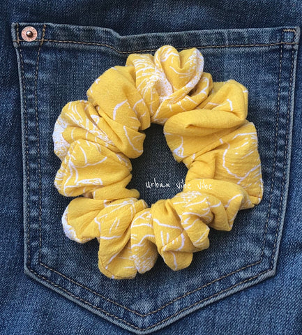 Unique Hair Scrunchies - Yellow Daisy