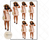 Summer Dresses - Black Girl Planner Stickers