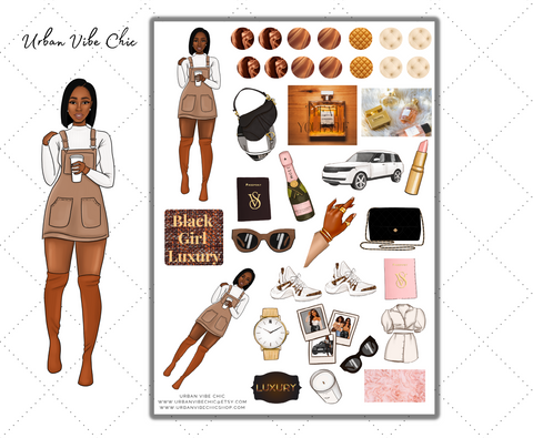 Black Girl Planner Stickers - Hey Girl