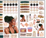 Crystals Headwrap Sheets - Black Girl Planner Stickers