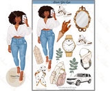 Blue Summer- Black Girl Planner Stickers