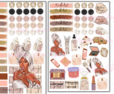 Crystals Headwrap Sheets - Black Girl Planner Stickers