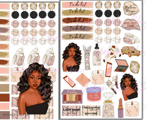 Black Girl Planner Stickers, Black Women, Black Girl Luxury Planner  Sticker, Planners Stickers, Black Owned, Affirmation Stickers, Stickers