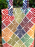 Tribal Mixed Color Tote Bag - Large