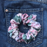 Unique Hair Floral Scrunchies - Pink Floral