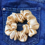 Unique Hair Satin Scrunchies - Yellow Satin