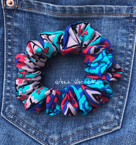 Unique Hair Scrunchies -  Aztec