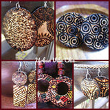 Circle Wood Burn Earrings Wooden Burned Earring Wood Burned Wood