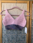 Crochet Crop Top Crochet Halter Bralette -Two Tone - Pink Purple