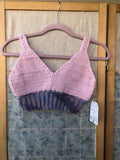 Crochet Crop Top Crochet Halter Bralette -Two Tone - Pink Purple