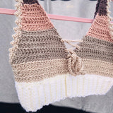 Crochet Crop Top Crochet Halter Bralette - Nude and Blush