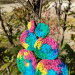 Neon Rainbow Crochet Earrings