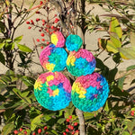 Neon Rainbow Crochet Earrings