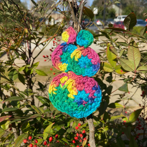 Neon Rainbow Crochet Earrings