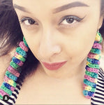 Sale Curly Crochet Earrings ( Rainbow Bright)