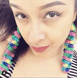 Sale Curly Crochet Earrings ( Rainbow Bright)